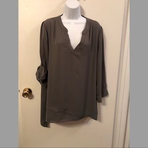NY&C Beautiful V-Neck Draped Blouse